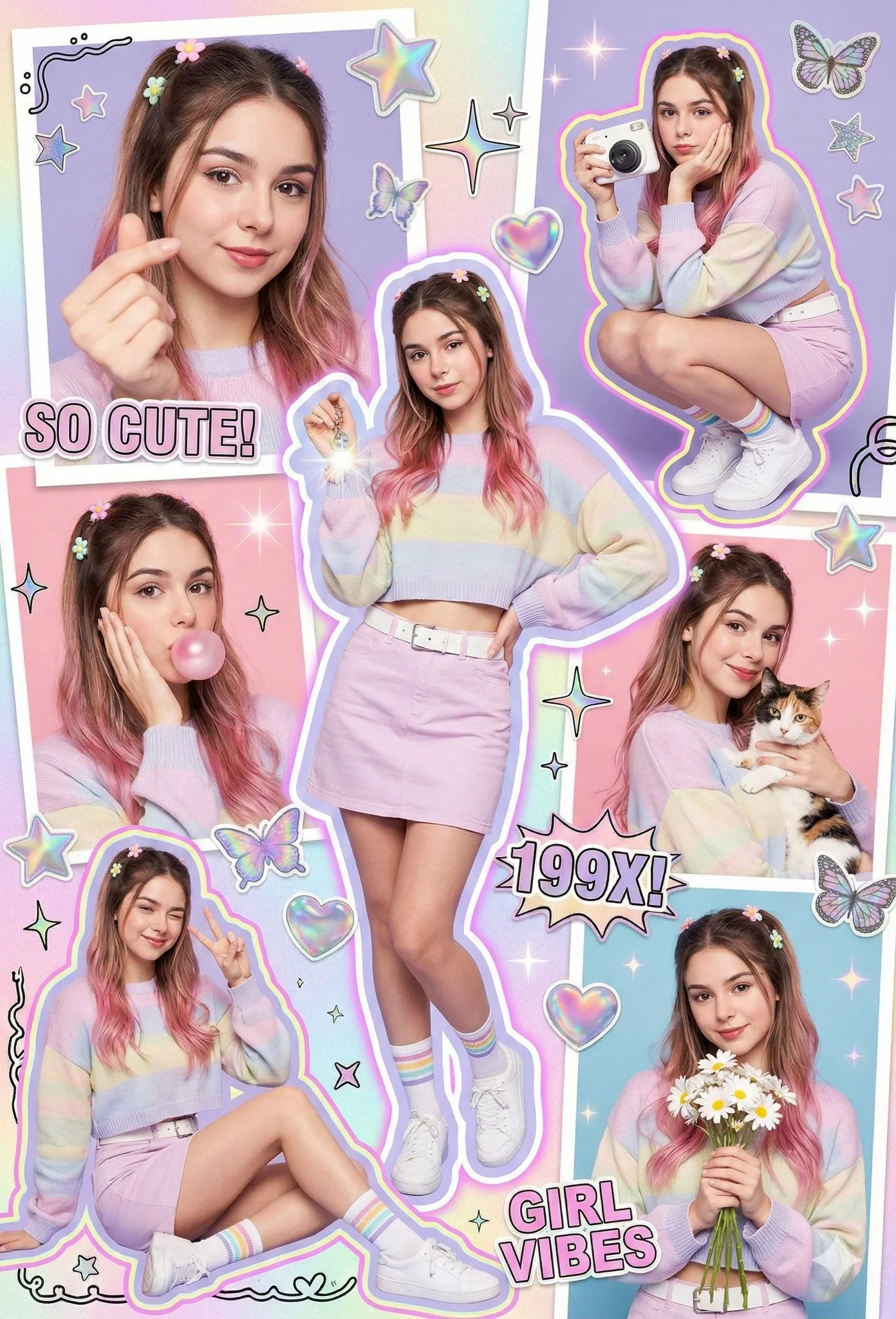 Y2K Scrapbook Poster Aesthetic - Gemini AI Photo Prompt Example