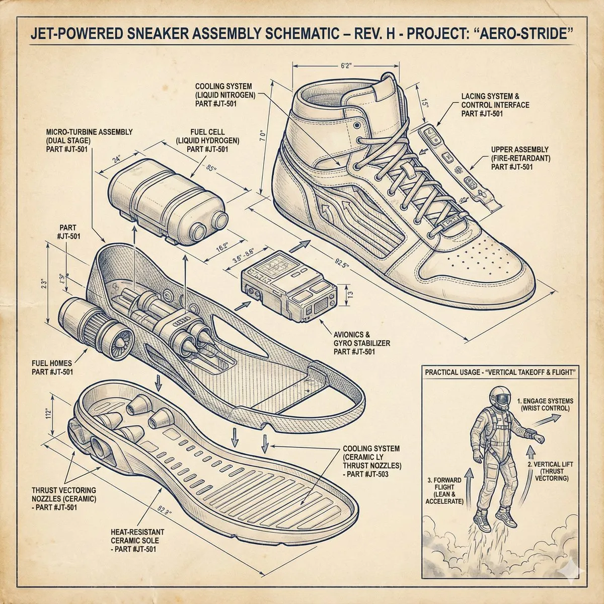 Exploded Technical View - Gemini AI Photo Prompt Example