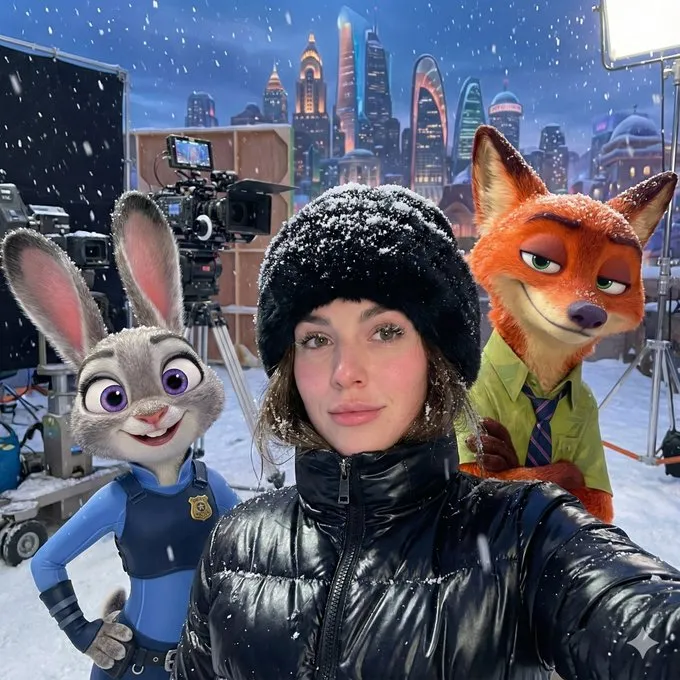 Movie Scene Selfie with Characters - Gemini AI Photo Prompt Example